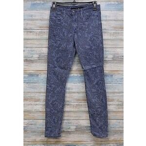 JOES JEANS High Water Paisley Print‎ Skinny Jeans Women Size 24 Faded Azul
